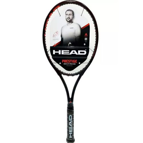 Raqueta Head color negro con detalles en rojo y mango negro